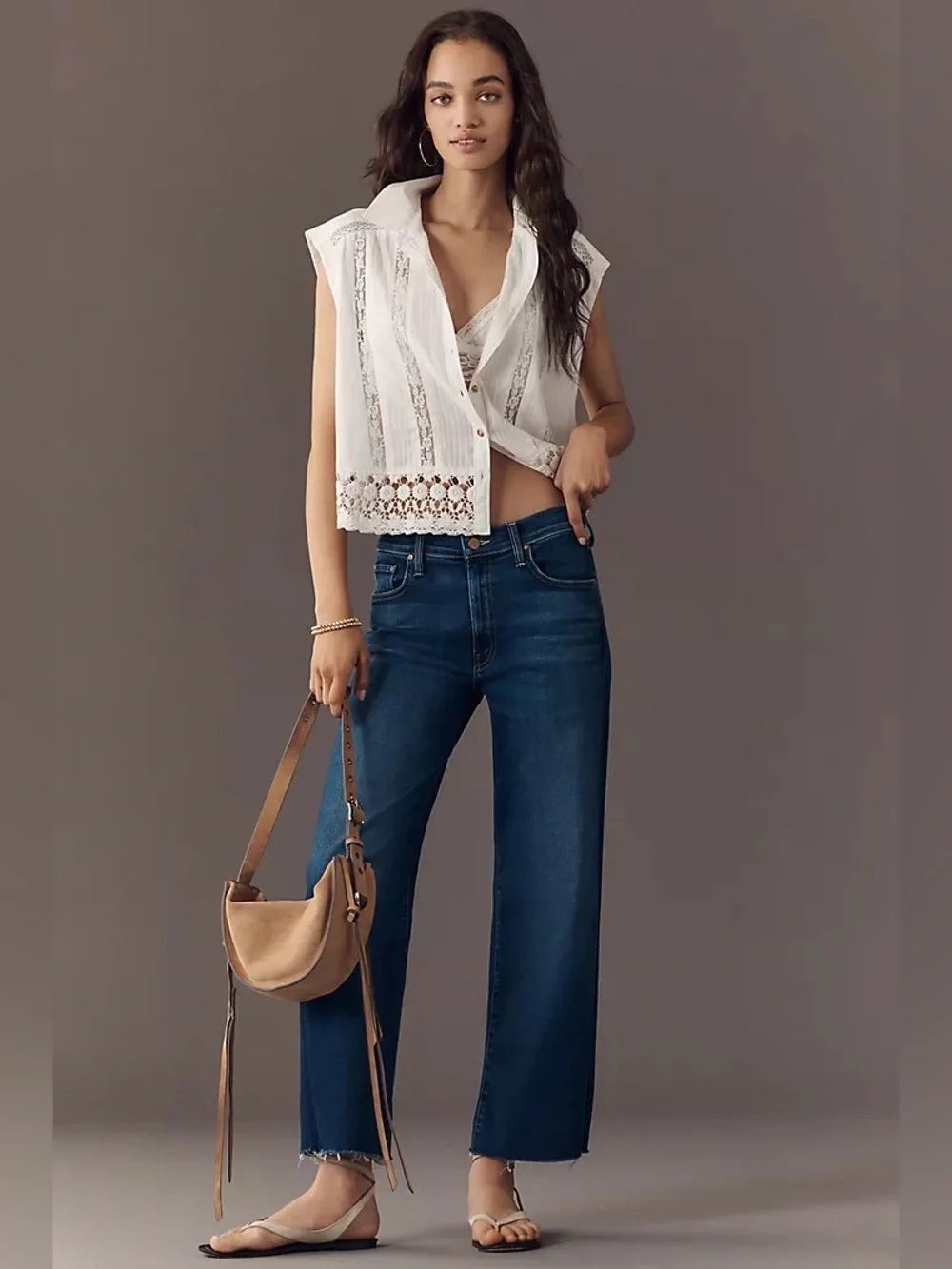 Mother The Mid Rise Rambler Zip Ankle Fray Size 28 Petite - Picture 1 of 12
